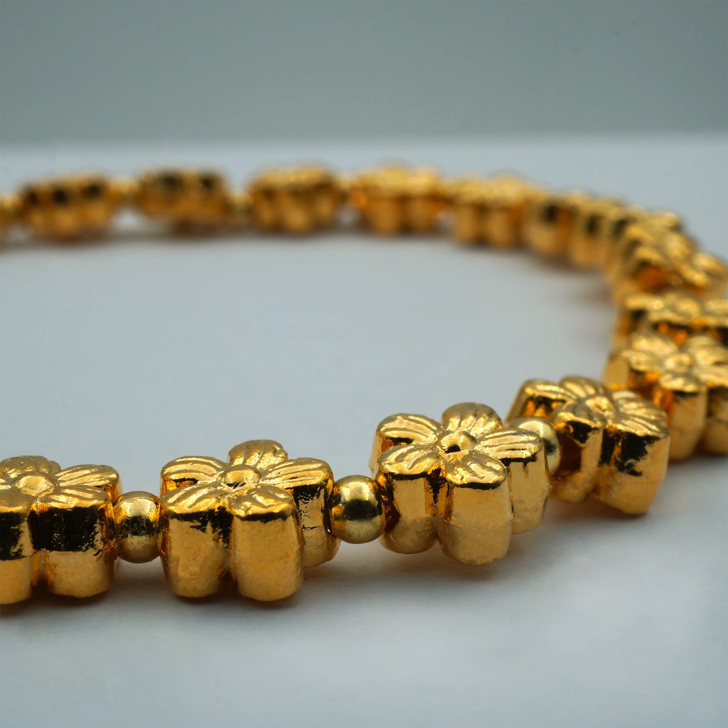 Golden Bloom Stretch Bracelet – Handmade in Bali