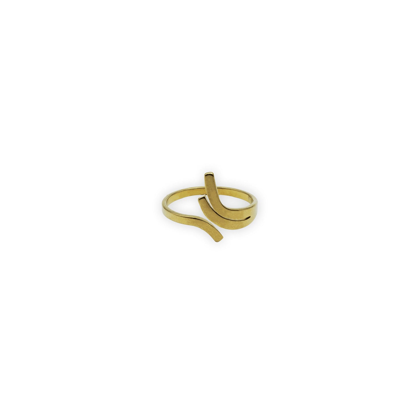 Twist Flow Ring – Adjustable Minimalist Curve in 18K Gold or Silver Plating