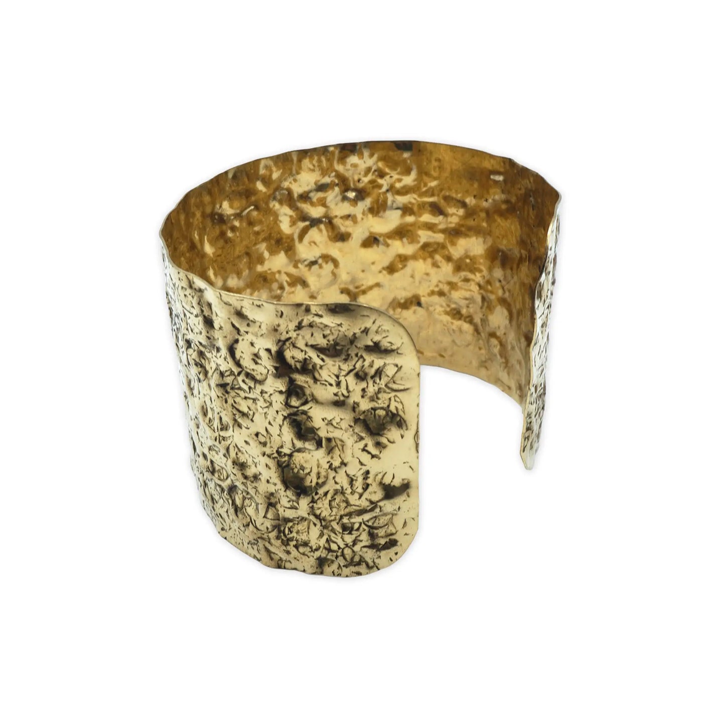 Textured Brass Statement Cuff – Adjustable Bold Handmade Bracelet with a Distinctive Textured Finish for a Striking Look