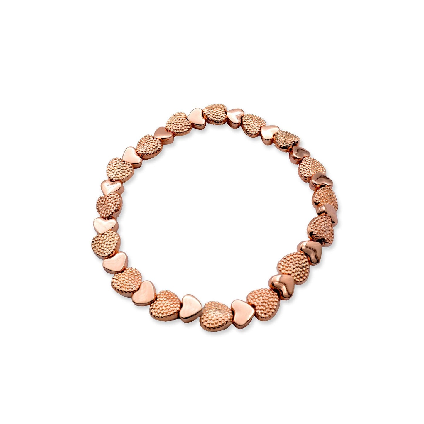 Rose Gold Heart Stretch Bracelet - Camins