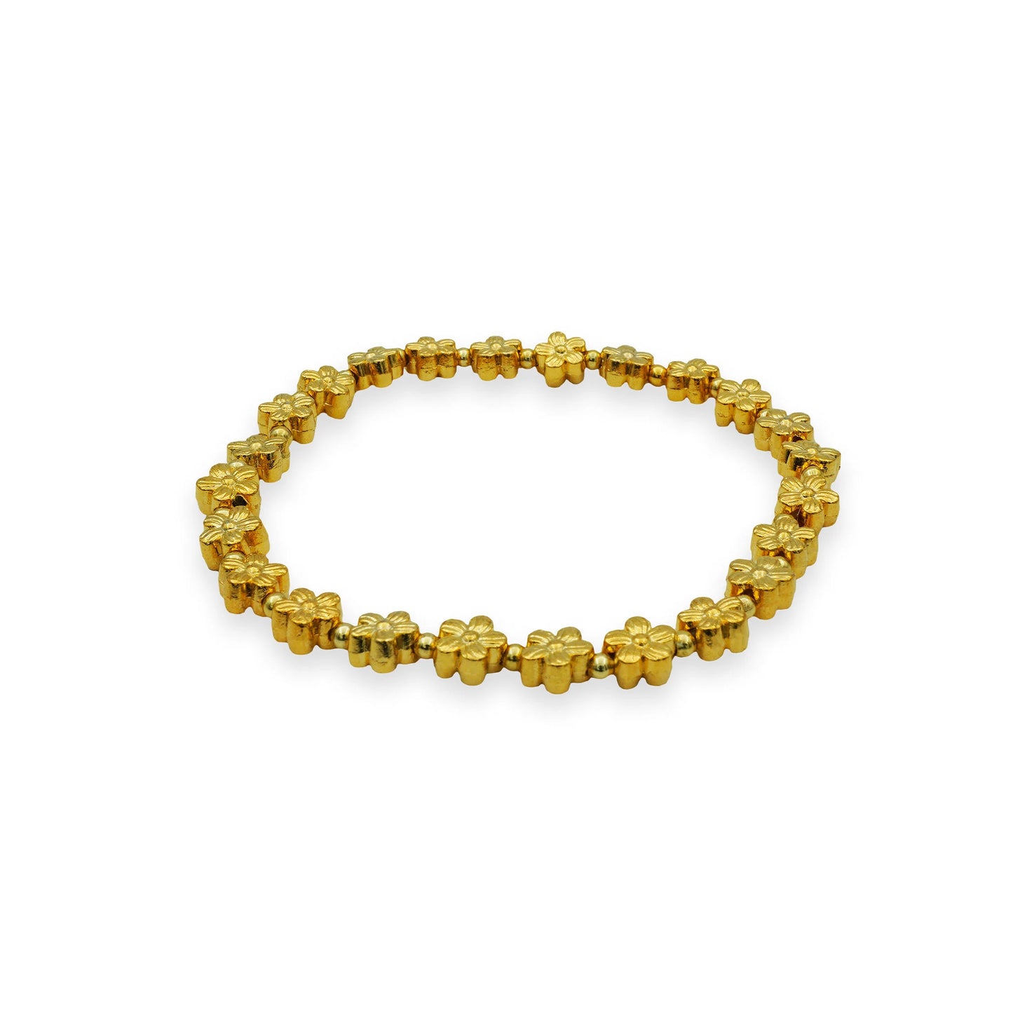Golden Bloom Stretch Bracelet – Handmade in Bali