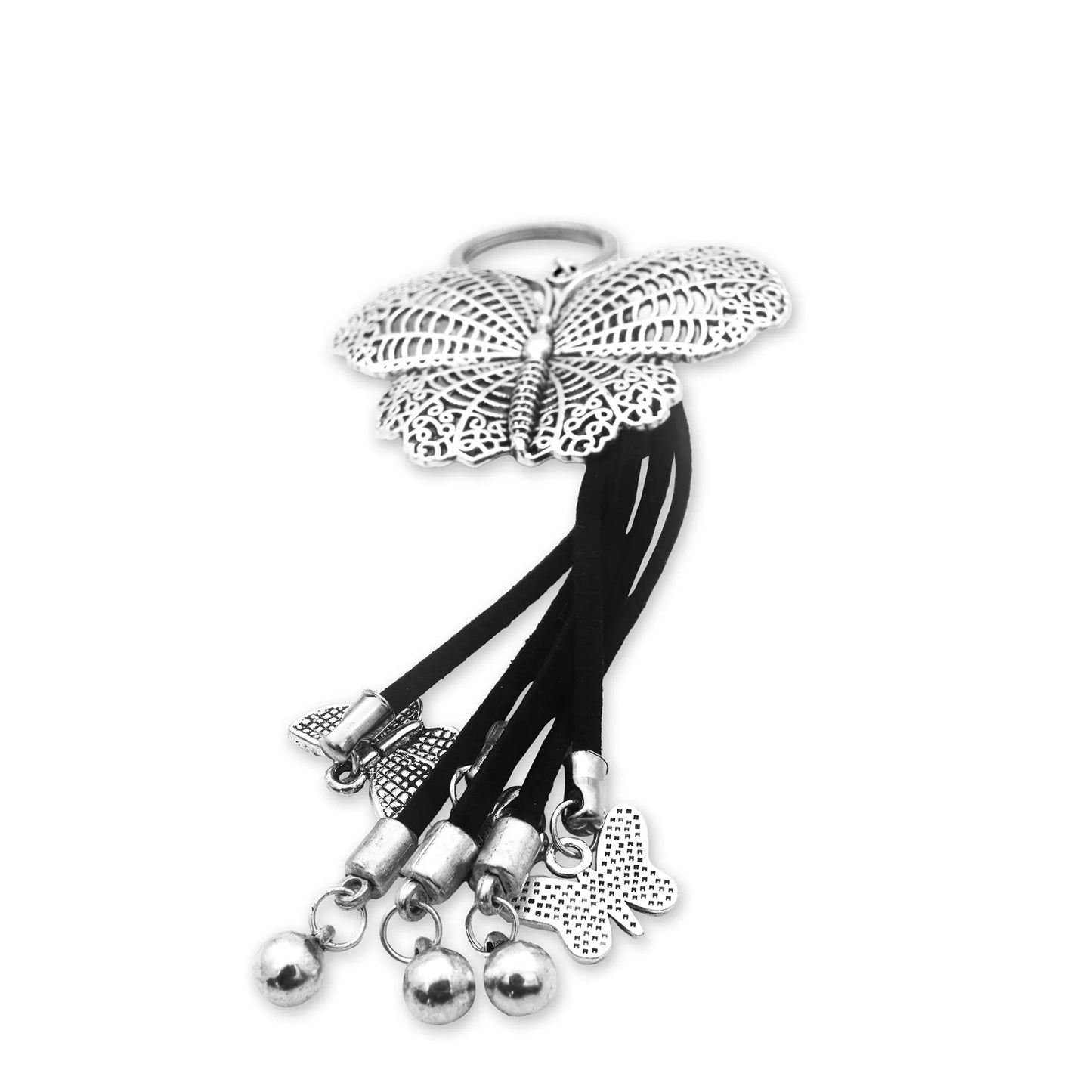 Flutter Charm Tassel Keychain – Boho Elegance in Motion, featuring layered tassels and a delicate charm for a playful, free-spirited accessory with artisanal flair