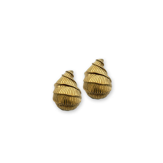 Golden Wave Studs – Sculptural Shine for Everyday Style, featuring gold-plated, wave-inspired designs that add a touch of elegance and modern flair to any outfit