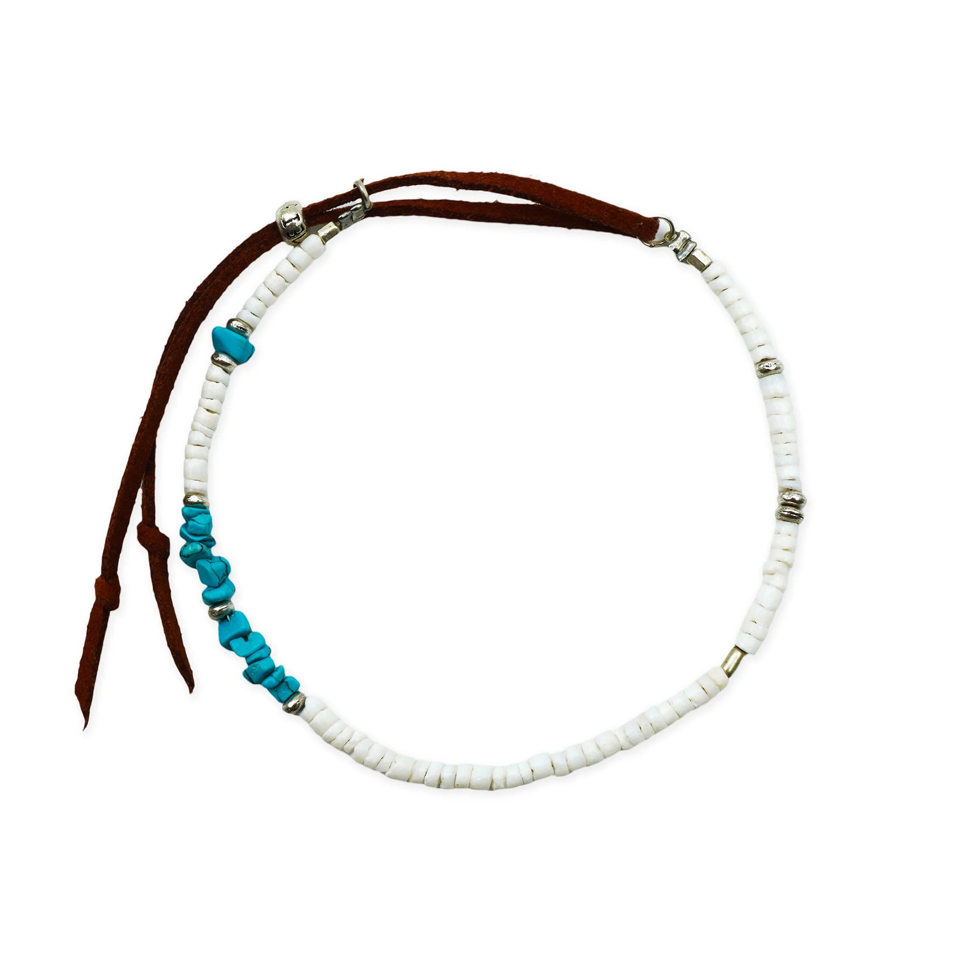 Alt Text: Scale view of the Ocean Spirit Sliding Knot Anklet handmade in Bali, showing its lightweight fit, sliding knot closure, and coastal-inspired shell beads.