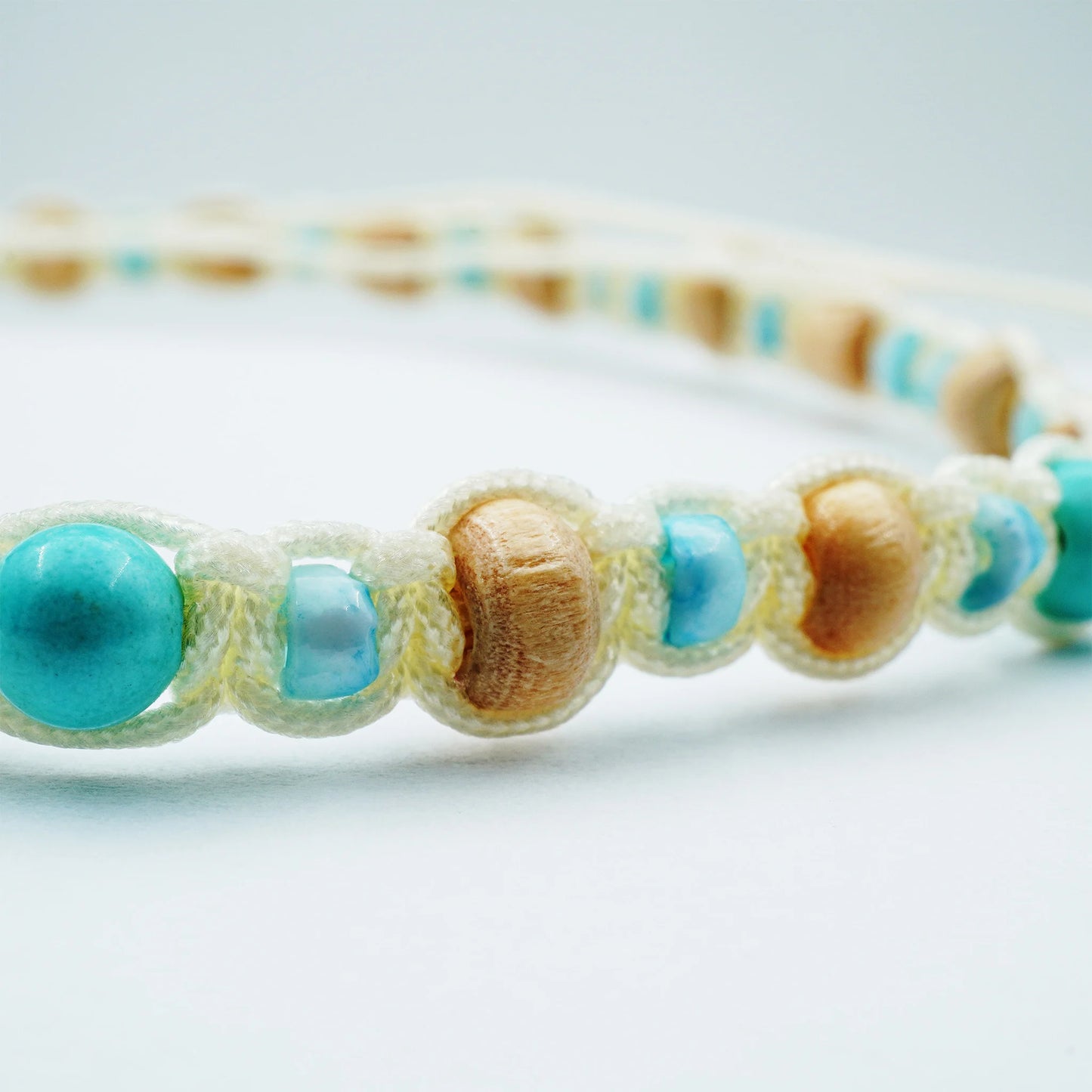 Ocean Breeze Beaded Anklet – Handmade Sliding Knot in Bali