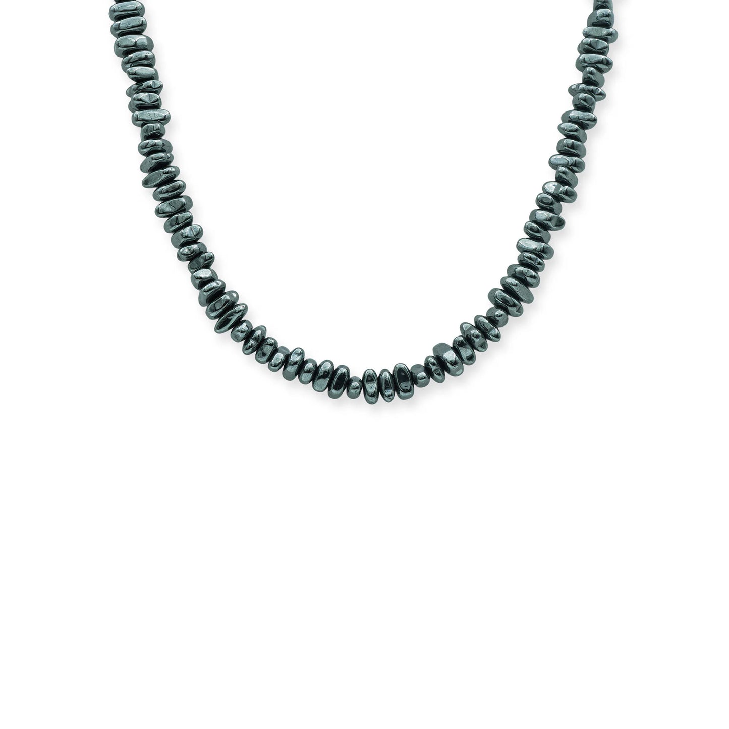 Shadow Stone Sliding Bead Necklace – Hematite Elegance