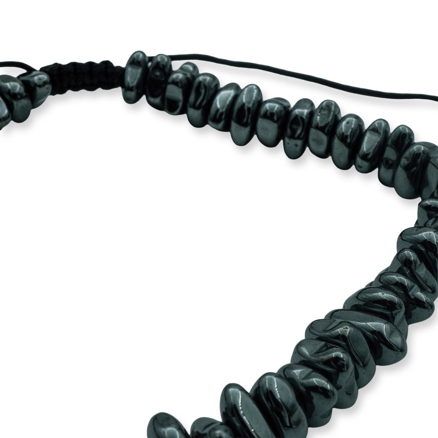 Shadow Stone Sliding Bead Necklace – Hematite Elegance
