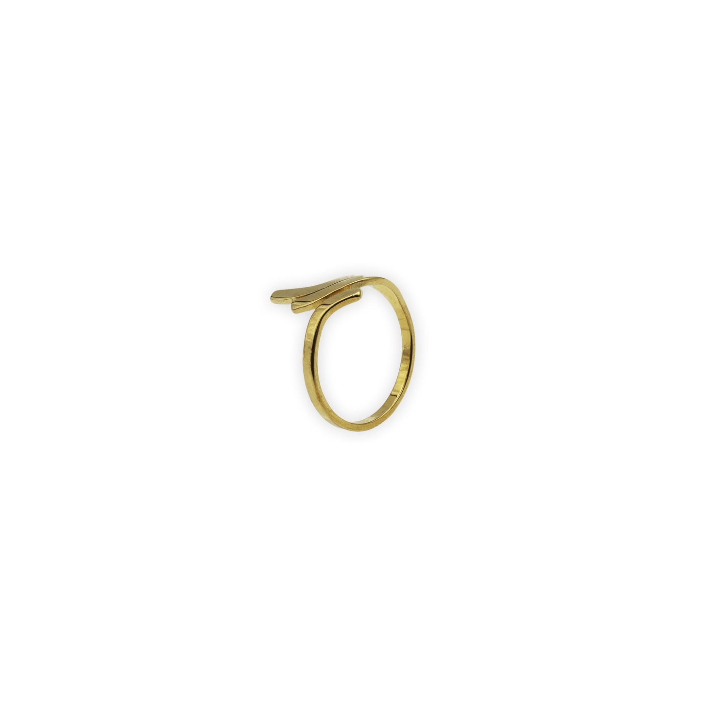 Twist Flow Ring – Adjustable Minimalist Curve in 18K Gold or Silver Plating