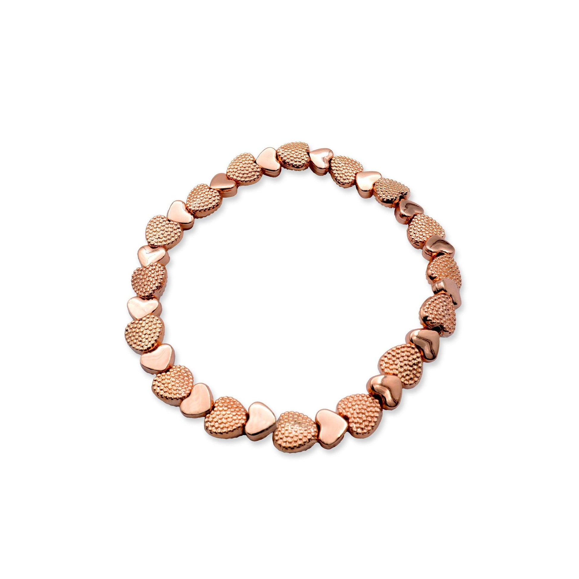 Rose Gold Heart Stretch Bracelet - Camins